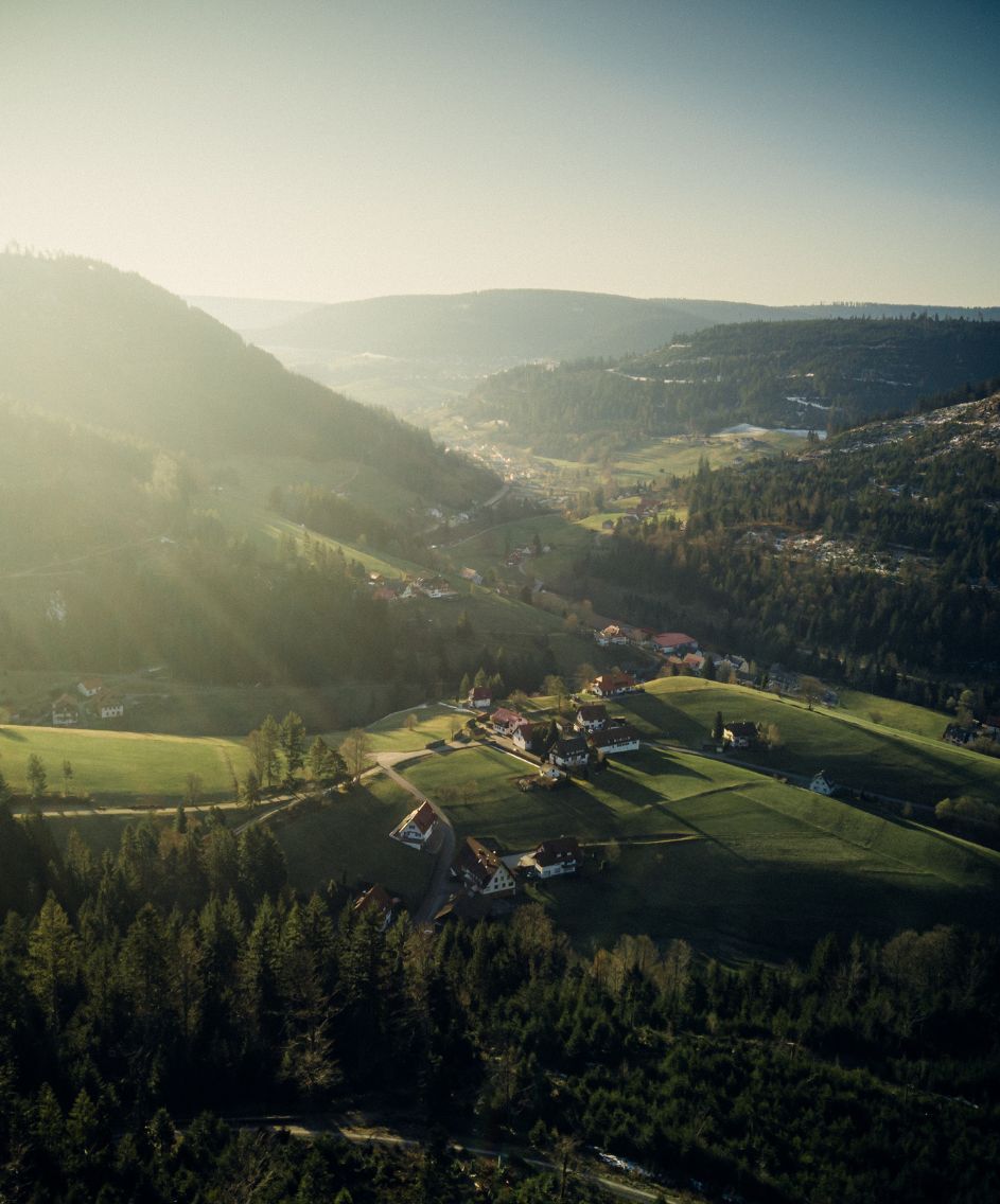 Blick auf Baiersbronn Obertal im Sommer